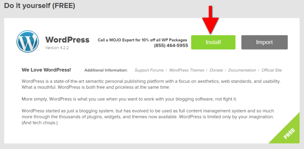 install wordpress step 2