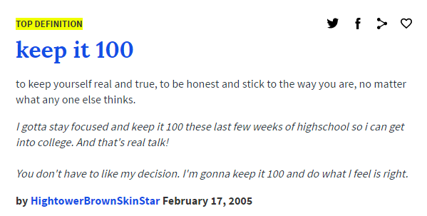 Keep it 100
